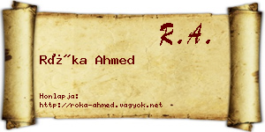 Róka Ahmed névjegykártya